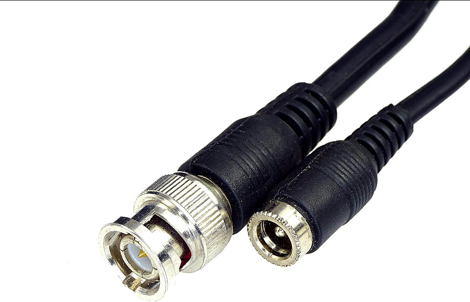 Five Star Cable RG59 Siamese Combo Cable Patch RG59 Video + 18/2 Power for TVI, CVI, AHD and HD-SDI CCTV Camera System with BNC connectors and 2.1mm Power Jack (25 Ft, Black)