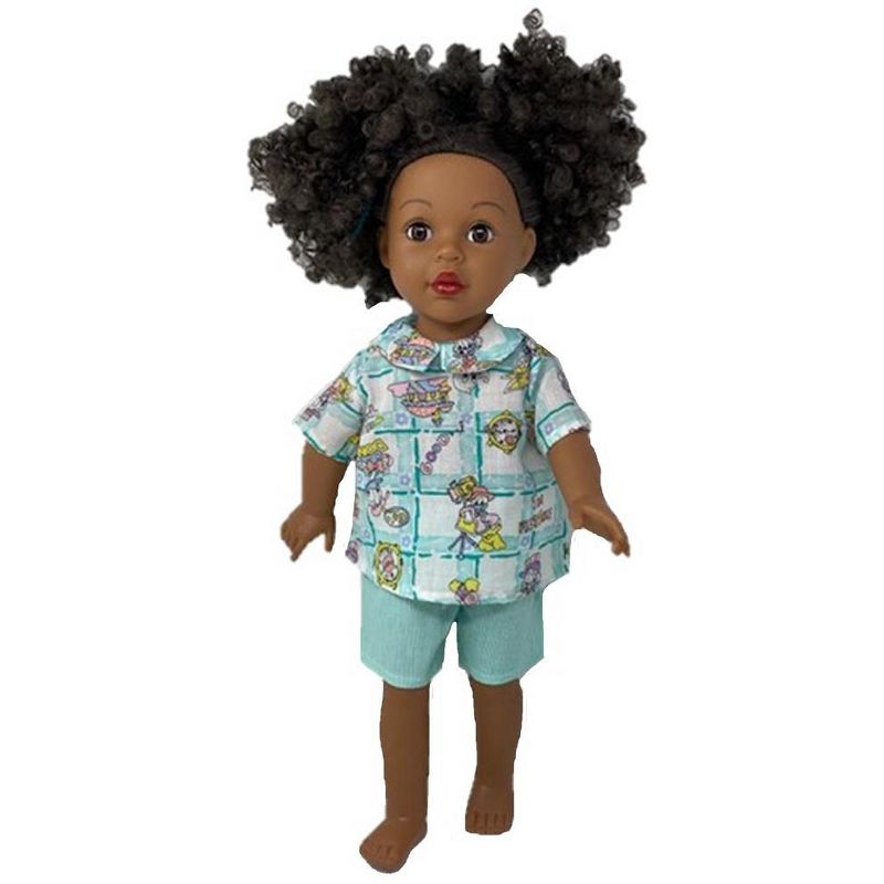 The Queen's Treasures Little House on the Prairie Green Calico Dress, Bonnet & Apron for 18" American Girl Dolls