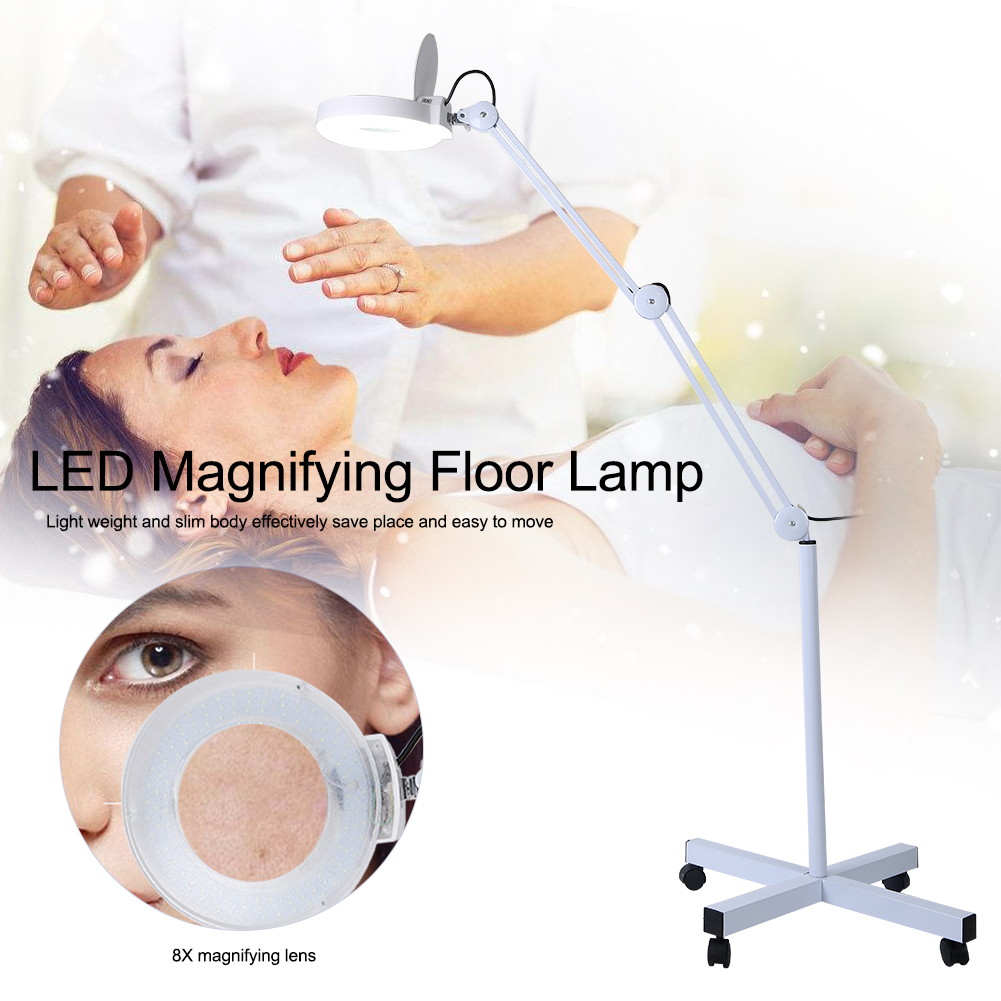 Magnifying LED Floor Lamp with Stand Flexible Adjustable Height Cold Light Reading Medical US