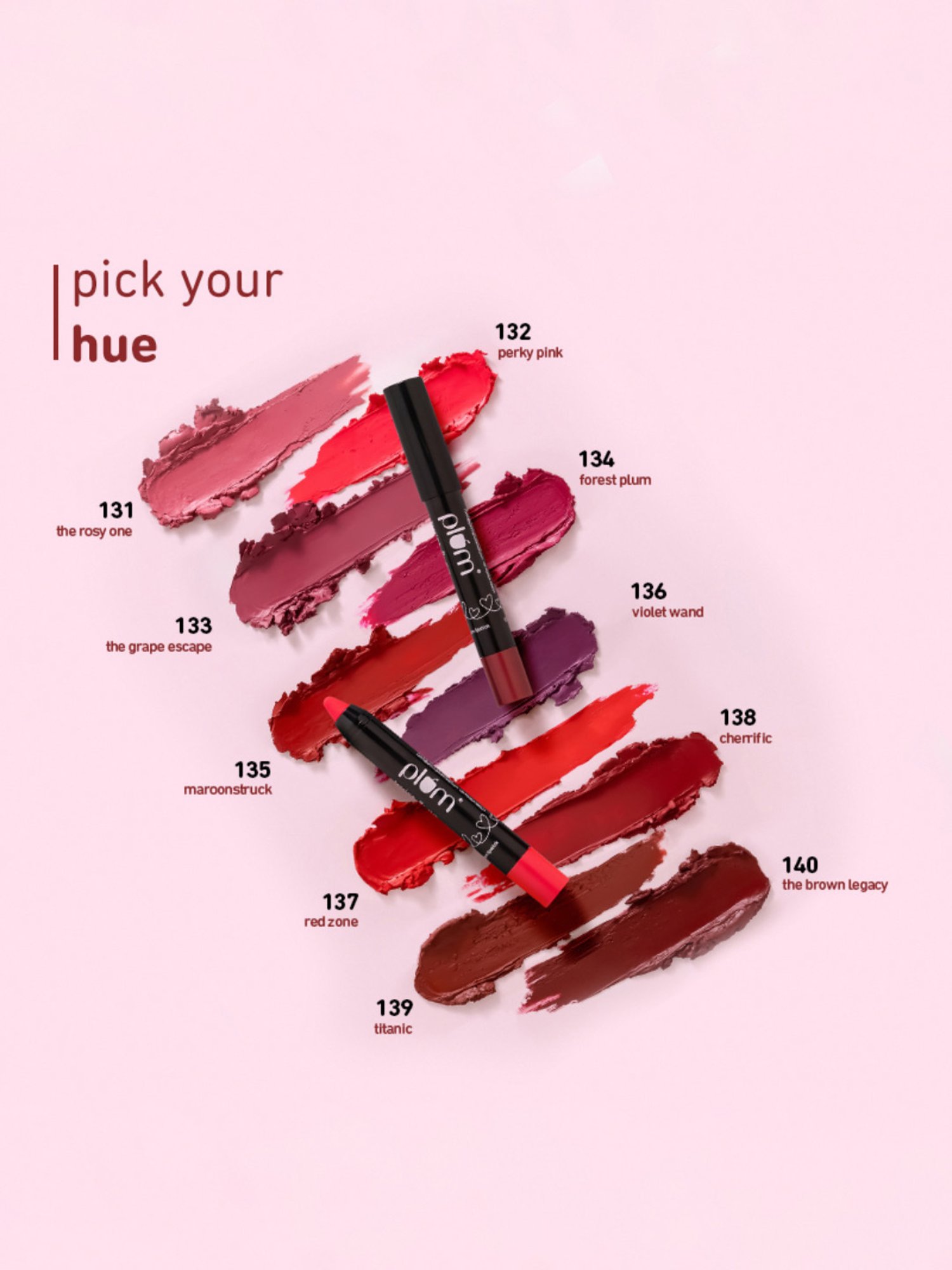 Plum Twist & Go Matte Crayon Lipstick 135 Maroonstruck (Brick Red) - 1.8 gm