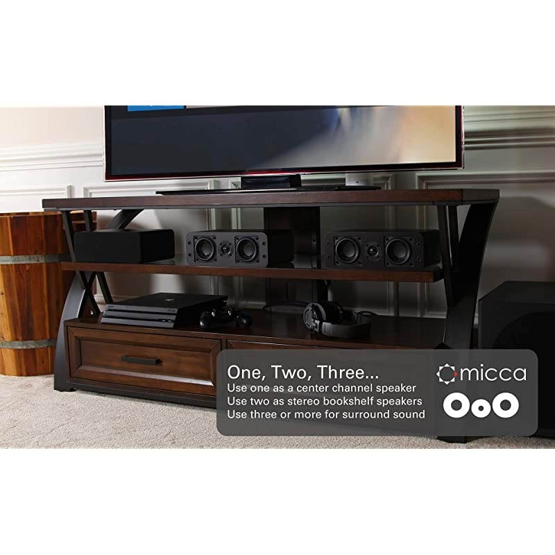 OoO Bookshelf Speakers with 3Inch Woofers and Silk Tweeter Dark Walnut Pair