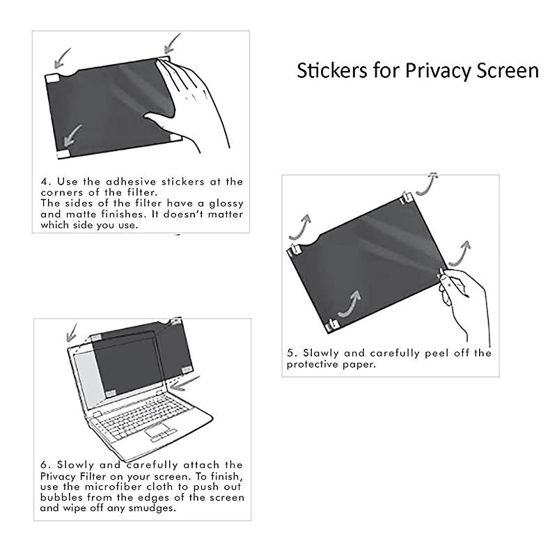 Slide Mount Tabs for Privacy Screen Adhesive Strips Tabs for Privacy Screen Replacement Set of Holder Tabs for Monitor or Laptop Privacy Filter3Pack