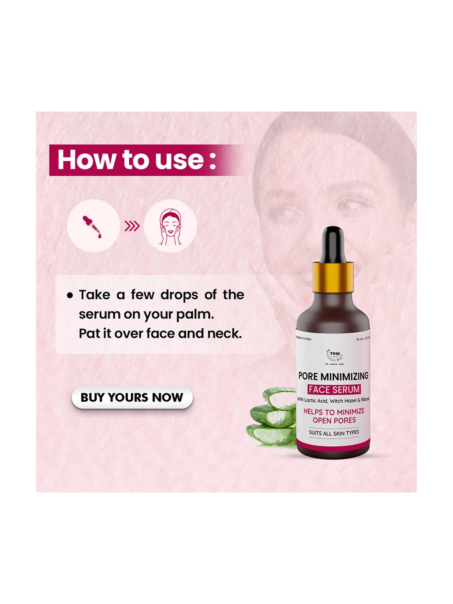 TNW-The Natural Wash Off White Pore Minimizing Face Serum - 15 ml