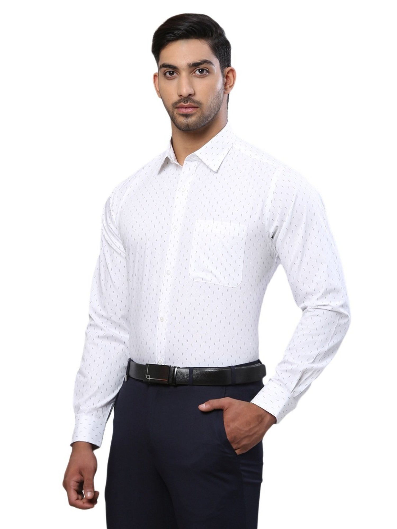 Raymond Blue Slim Fit Printed Shirt