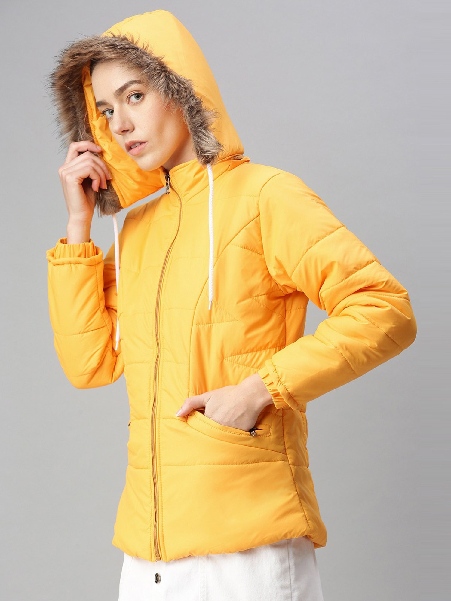 VOXATI Yellow Regular Fit Jacket