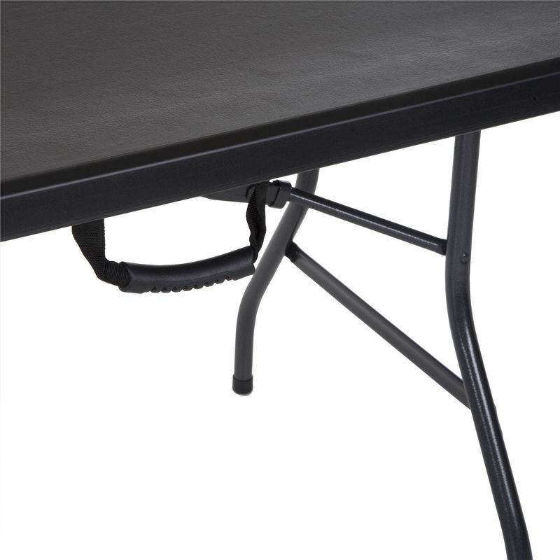 8' Fold-in-Half Blow Molded Folding Table Black - Room & Joy