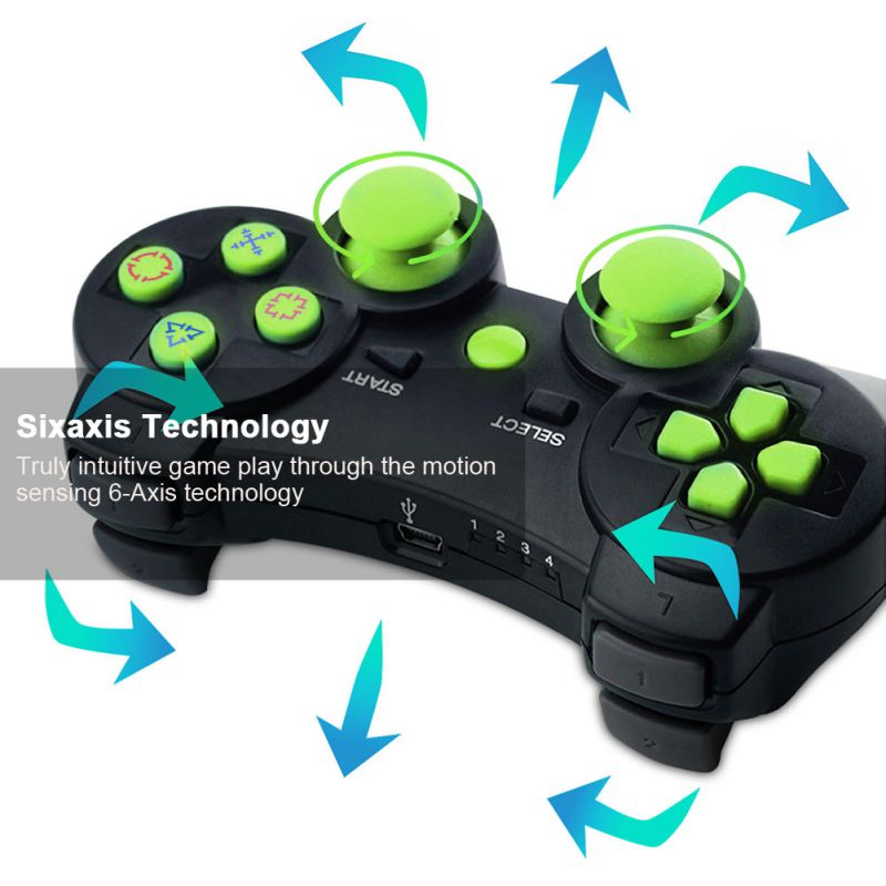 CHENGDAO PS3 Controller 2 Pack Wireless Dual Shock Gamepad for Sony Playstation 3 with Charging Cord (Black + red )