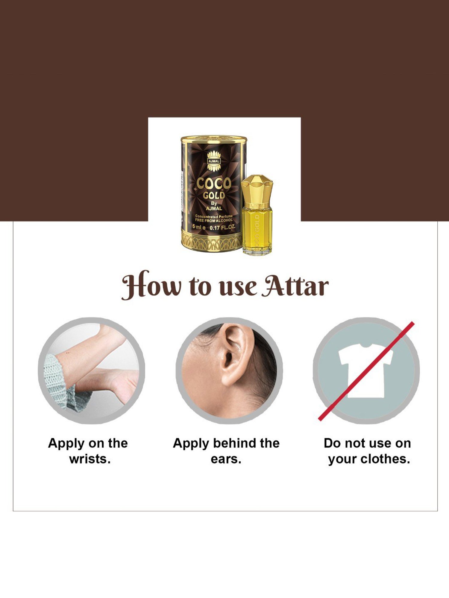 Ajmal Musk Gold Concentrated Perfume for Unisex - 5 ml