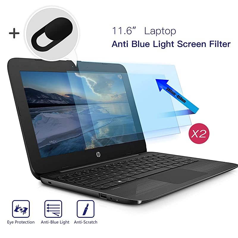 11.6&rdquo; Chromebook Blue Light Screen Protector for Acer Chromebook R11 /Lenovo Chromebook C330 /ASUS Chromebook/Samsung Chromebook 3 /Dell HP Chromebook with Webcam Cover