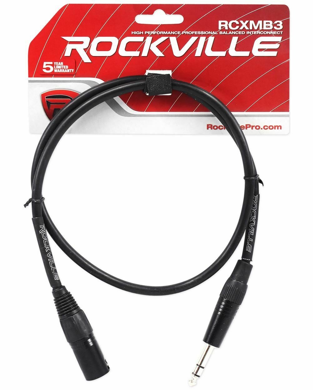 4   3' Male REAN XLR to 1/4'' TRS Balanced Cable OFC 4 Colors