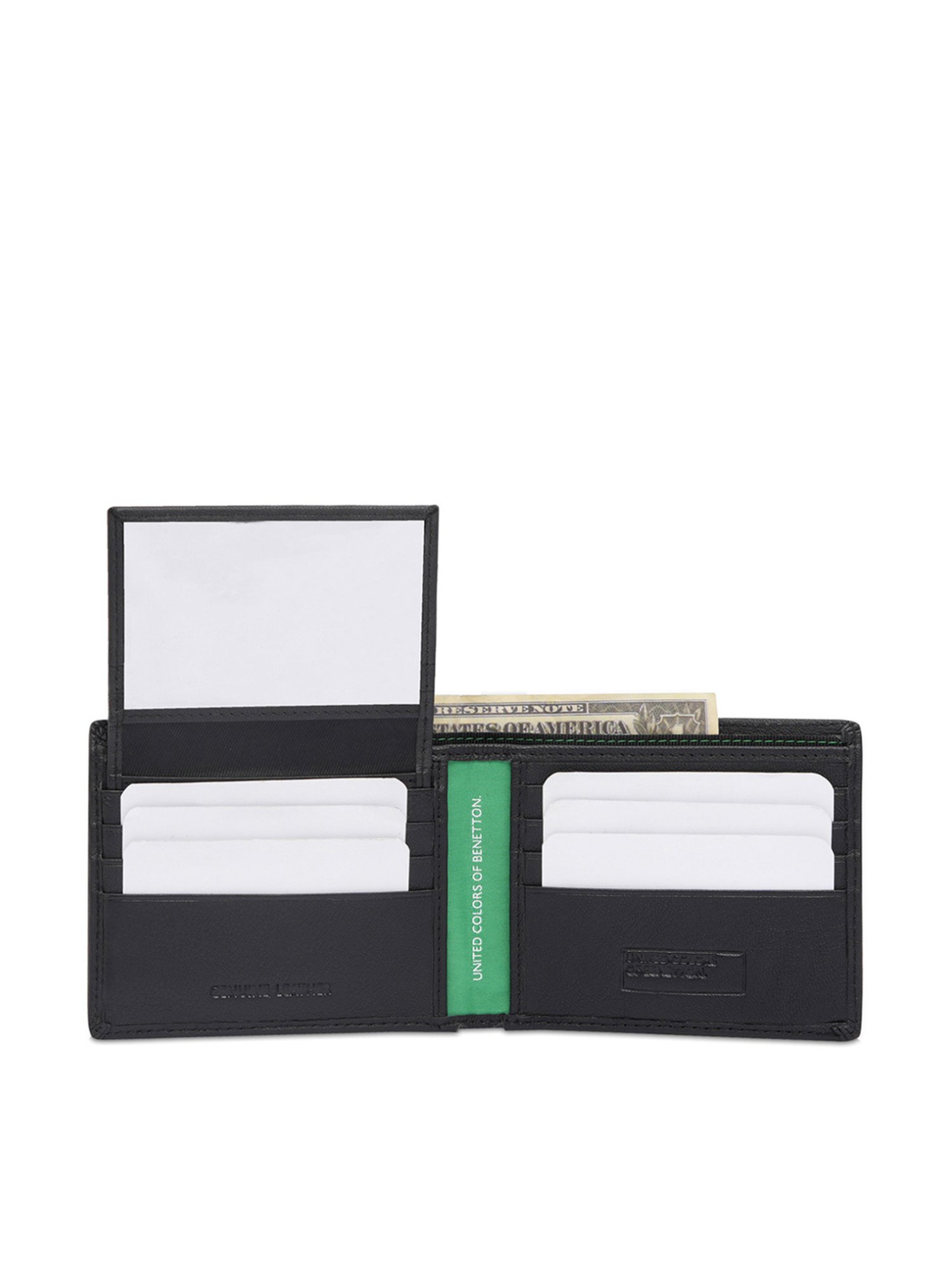 United Colors of Benetton Serrat Black Casual Leather Bi-Fold Wallet For Men