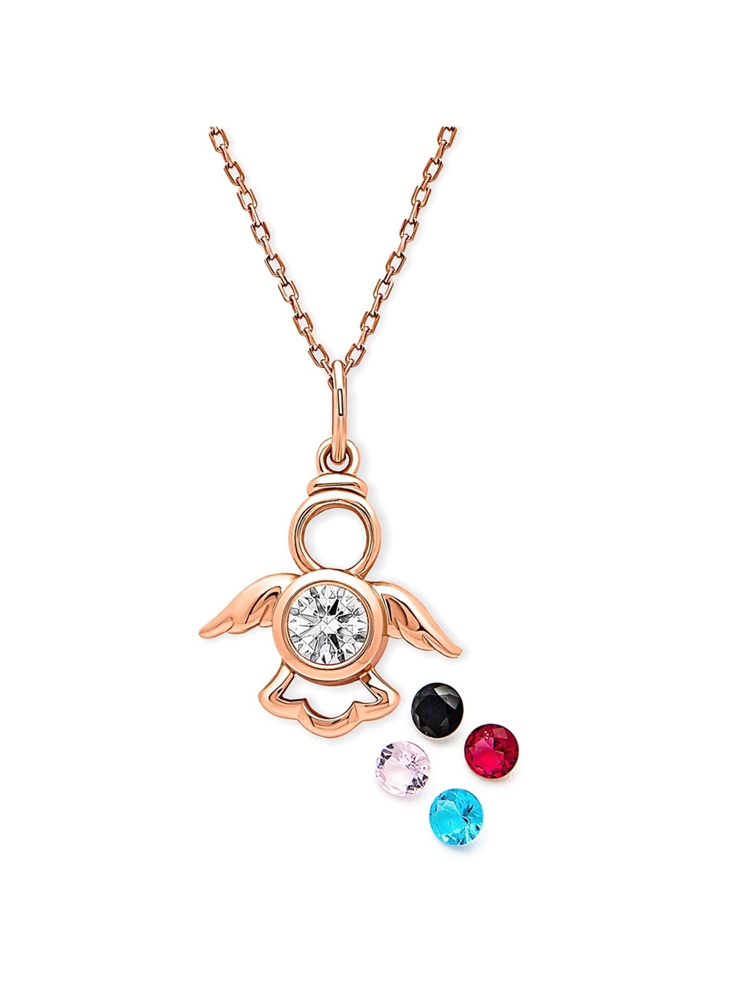 Silberry 92.5 Sterling Silver Rose Gold Angelic Turtle Pendant