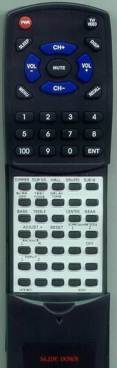 Replacement Remote Control for Sony SAVA15, 147319211, RMJ15