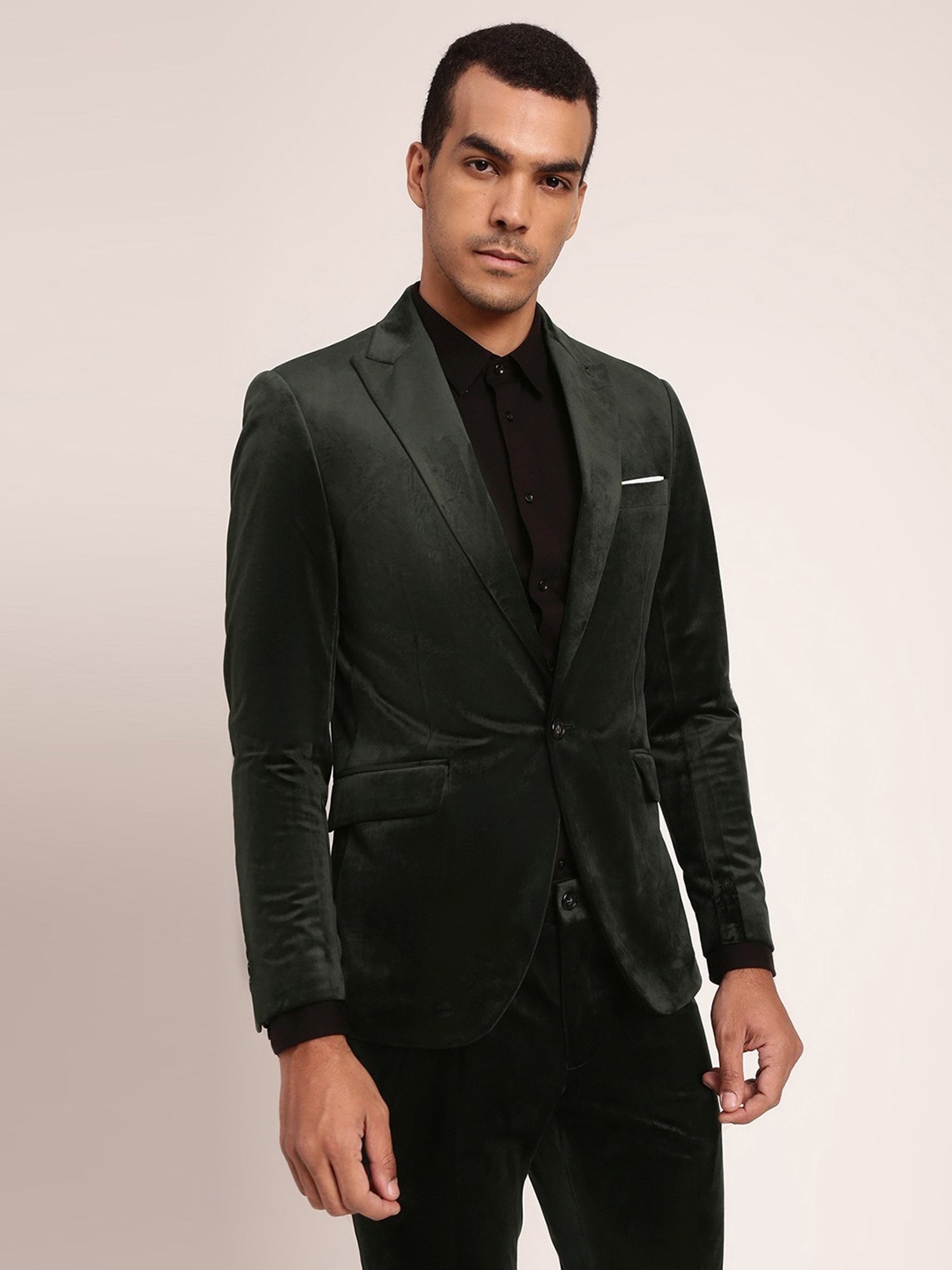 Lindbergh Dark Green Slim Fit Blazer