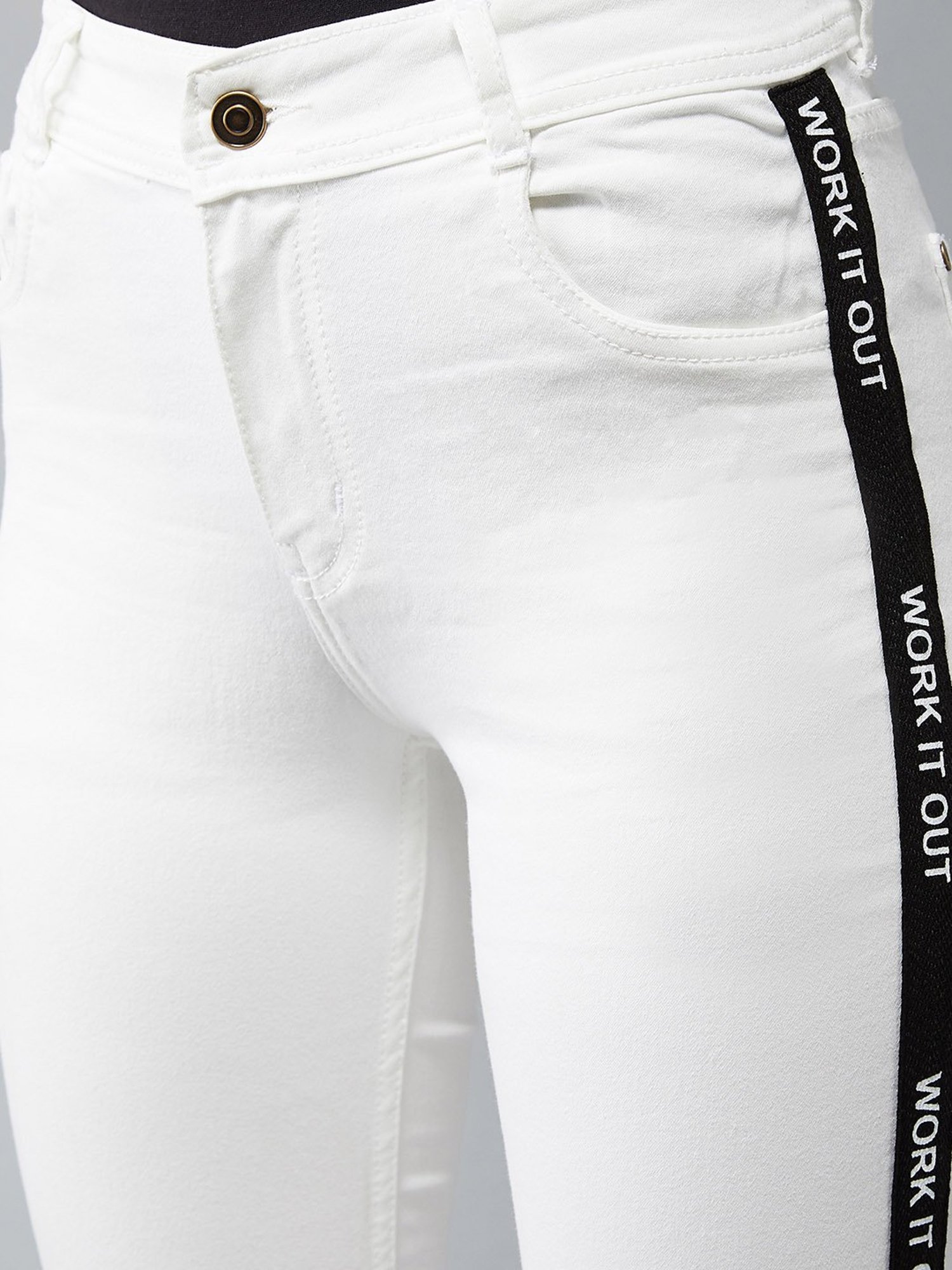DOLCE CRUDO White Mid Rise Jeans