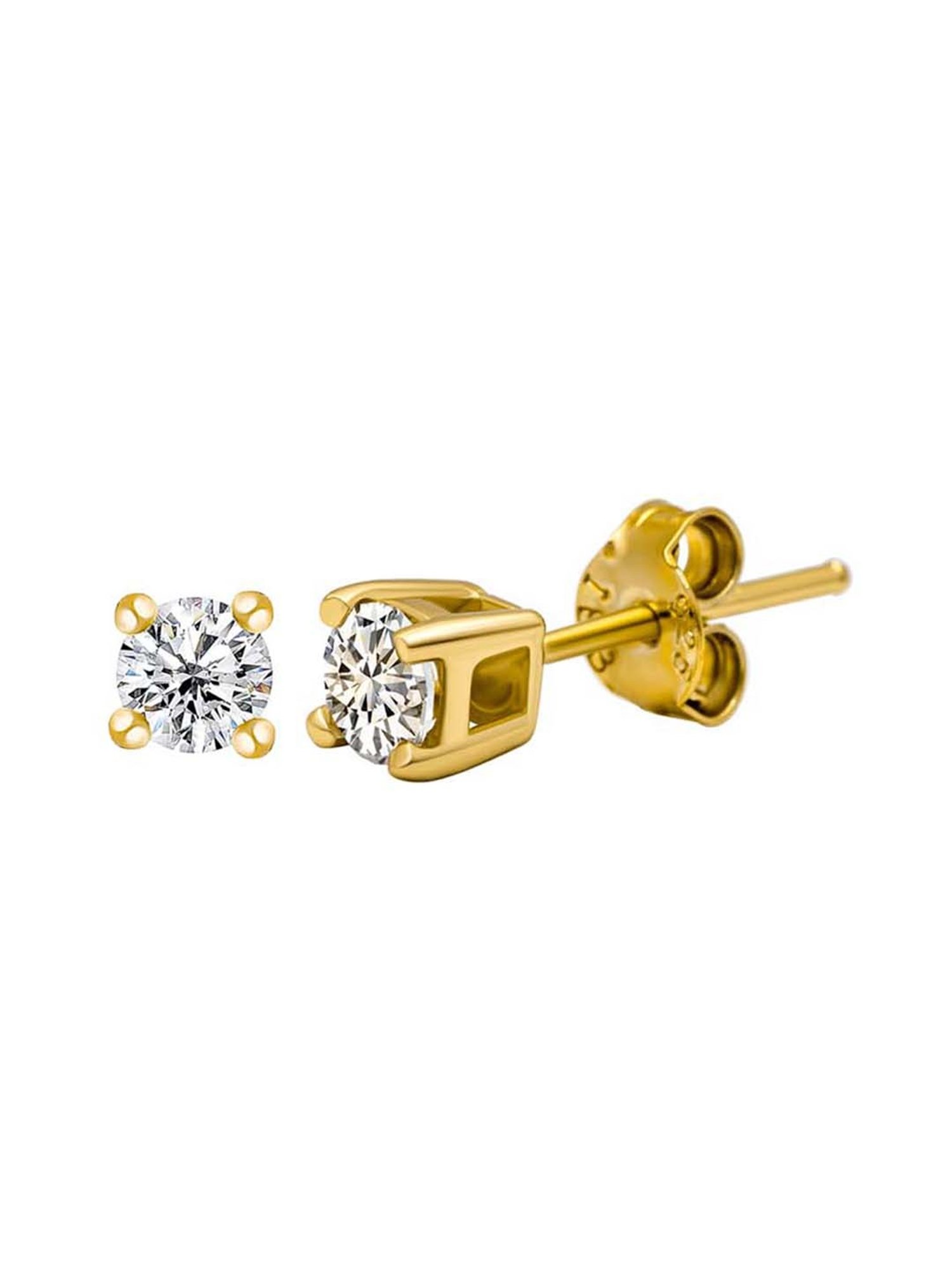 Silberry 925 Sterling Silver 18k Gold Plated Classic 4mm Stud Earrings for Women