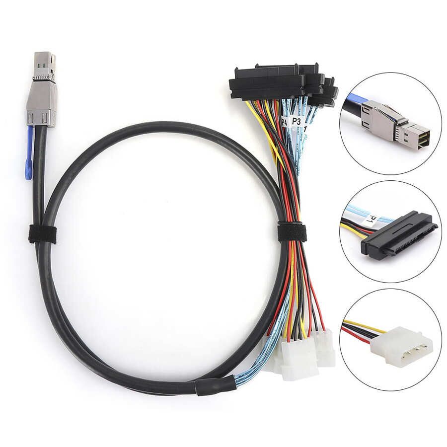 Weastlinks External Hard Disk Cable Mini SAS SFF-8644 to SFF-8482 Server Computer Accessories 1m/2m Optional