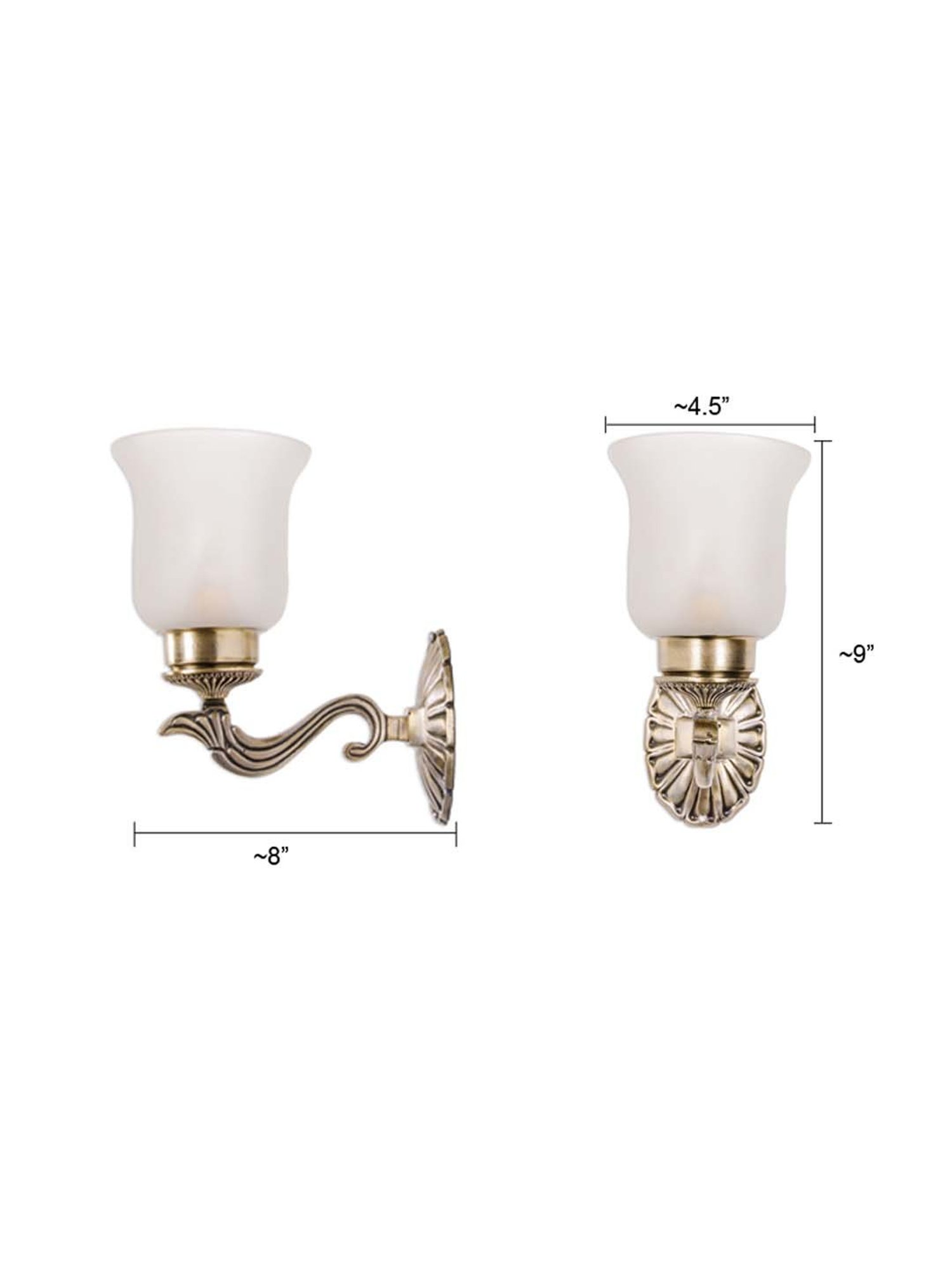 Fos Lighting Antique Brass Usha Double Wall Light (Bulb not included) - Set of 1