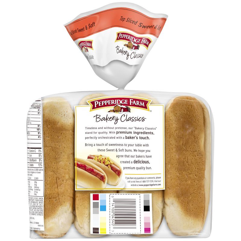 Pepperidge Farm Bakery Classics Swet & Soft Top Sliced Hot Dog Buns