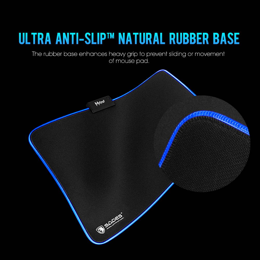 SADES Meteor RGB Gaming Mouse Pad 8 Models RGB Lighting Non-Slip Rubber Base Design Size 13.78 x 10.24 x 0.16 Inches For Computer Gamers