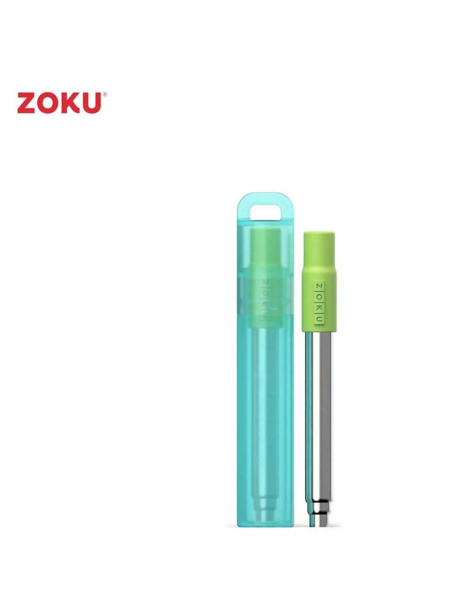 Zoku 2-Piece Green Medium Shake Maker & Pocket Straw Set