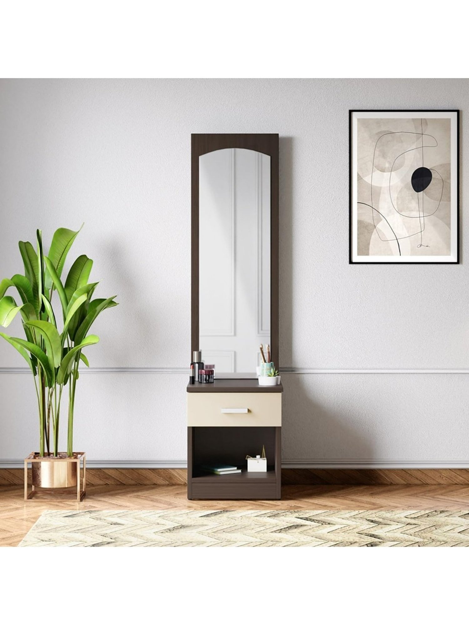 Godrej Interio Aero Valigny Oak Engineered Wood Standerd Dressing Table