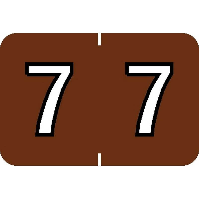 Barkley NBKM Compatible Numeric "7" Labels, Laminated Stock, 1" X 1-1/2" Individual Numbers - Pack of 225