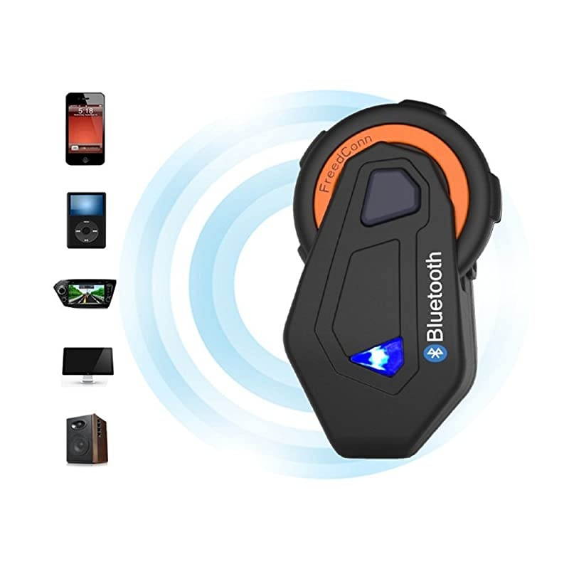 TMAX Helmet Communication Systems Group Intercom Waterproof 1000M TMAX Helmet Bluetooth Headset Talking Intercom Handsfree for Motorcycle Skiing 1 Pack