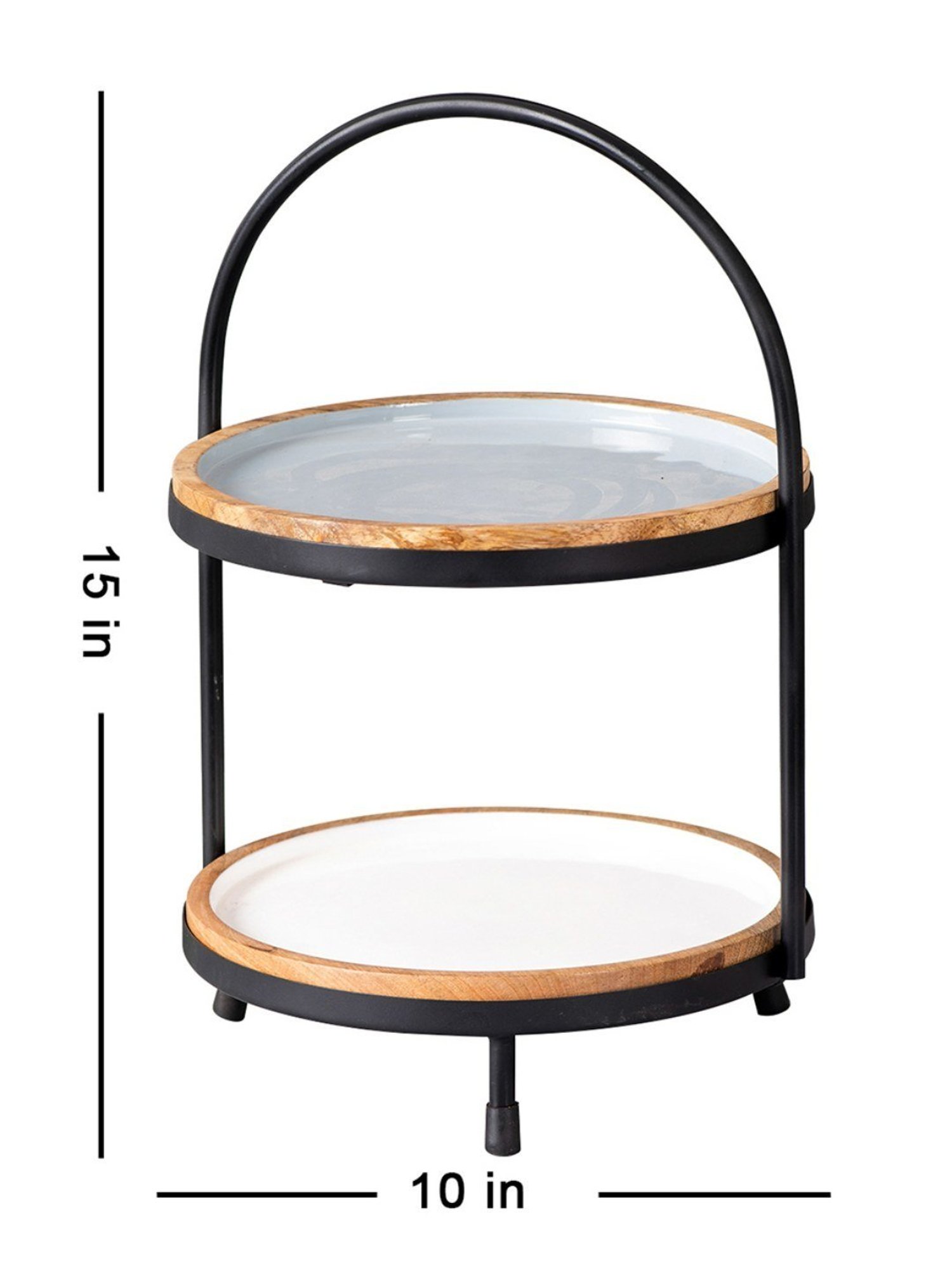 Nestroots Two Tier Cake Stand Round Serving Platter Table Buffet Organizer for Kitchen Restaurant