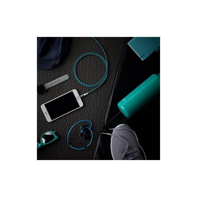 360650TQ Habitat 4ft Premium Braided Charging Cable with Lightning Connector MFi Certified for iPhone and iPad ActiveTurquoise