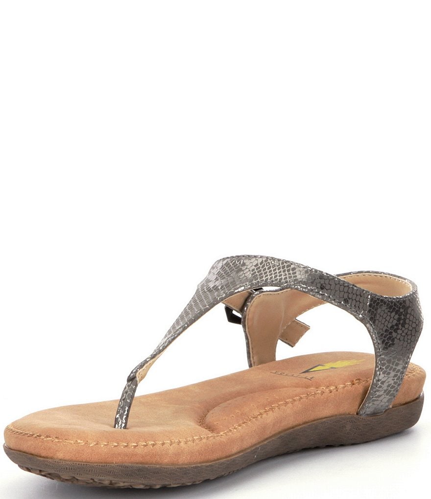 Volatile Reece Metallic Snake Print Thong Sandals
