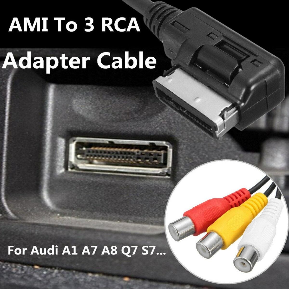 Media In AMI MDI MMI to 3 Port RCA Audio Video Female DVD Input Converter Adapter Cable for Car VW AUDI A1 A7 A8 Q7 S7 2009-2014