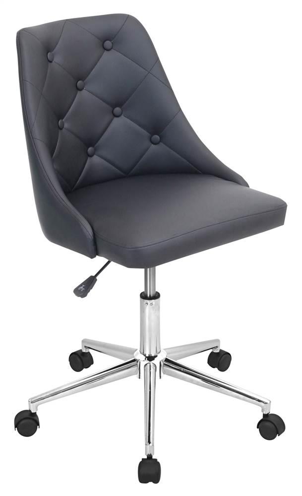Lumisource Marche Upholstered Swivel Office Chair in Black