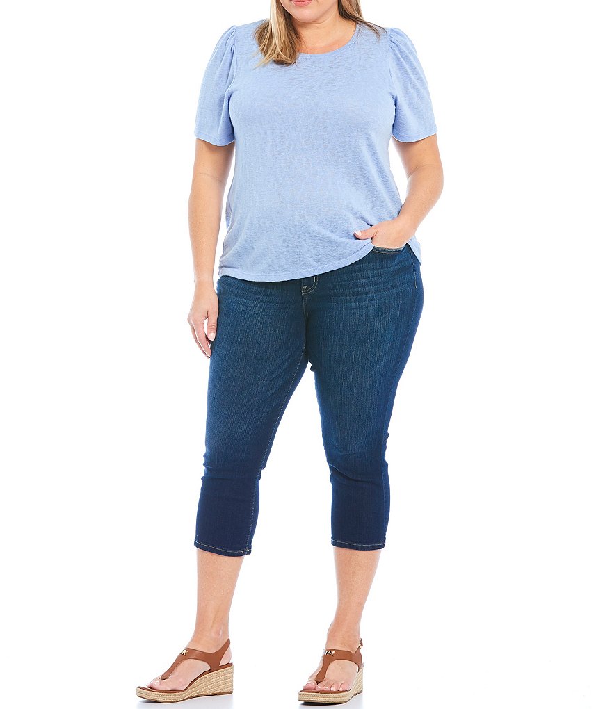 Code Bleu Plus Size Classic Straight Leg Capri Jeans