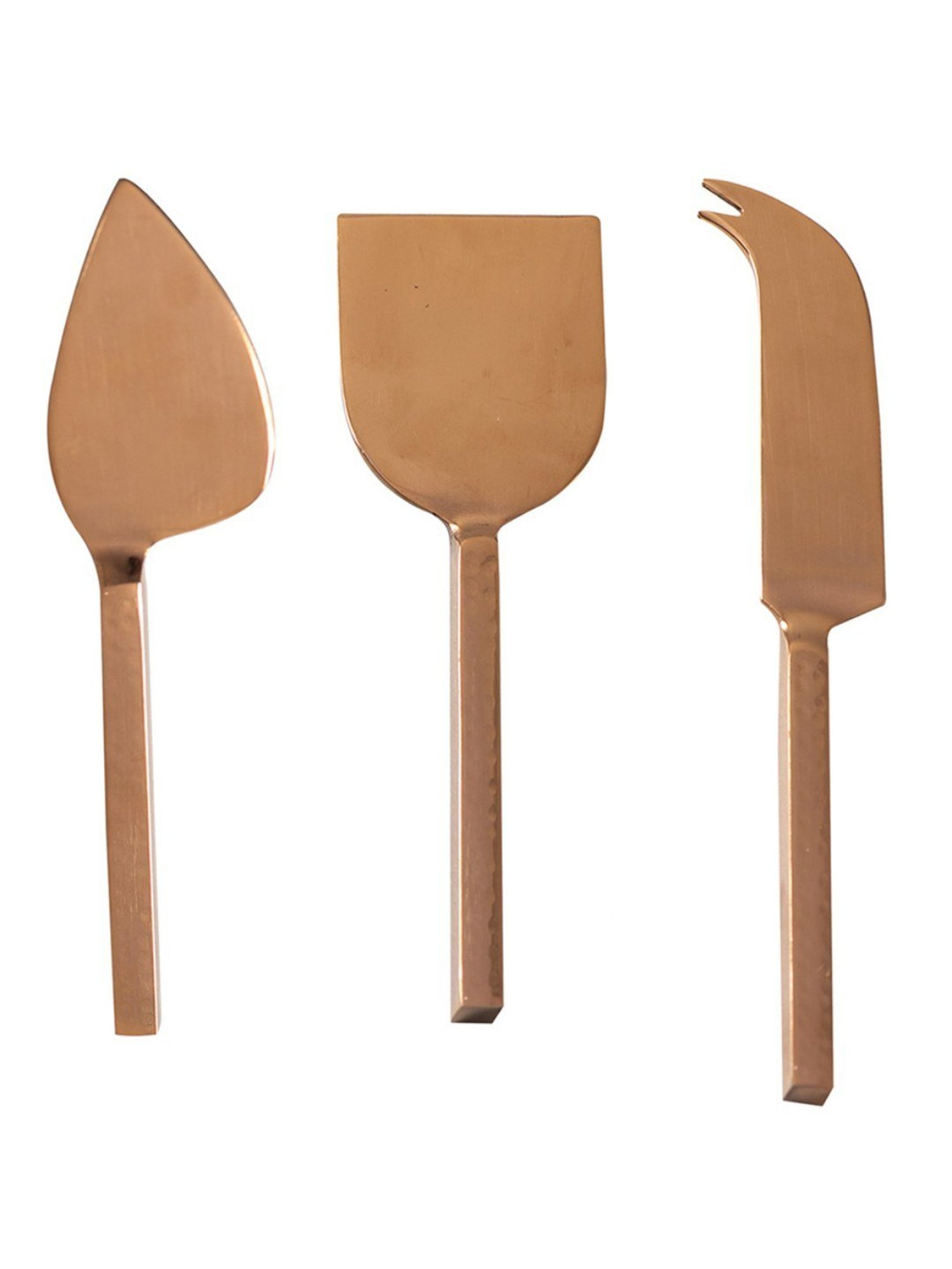 Nestroots Gold Cheese Knives Pizza/Pie Cutting & Serving Thin Knife, Chisel Knife, Serving Fork