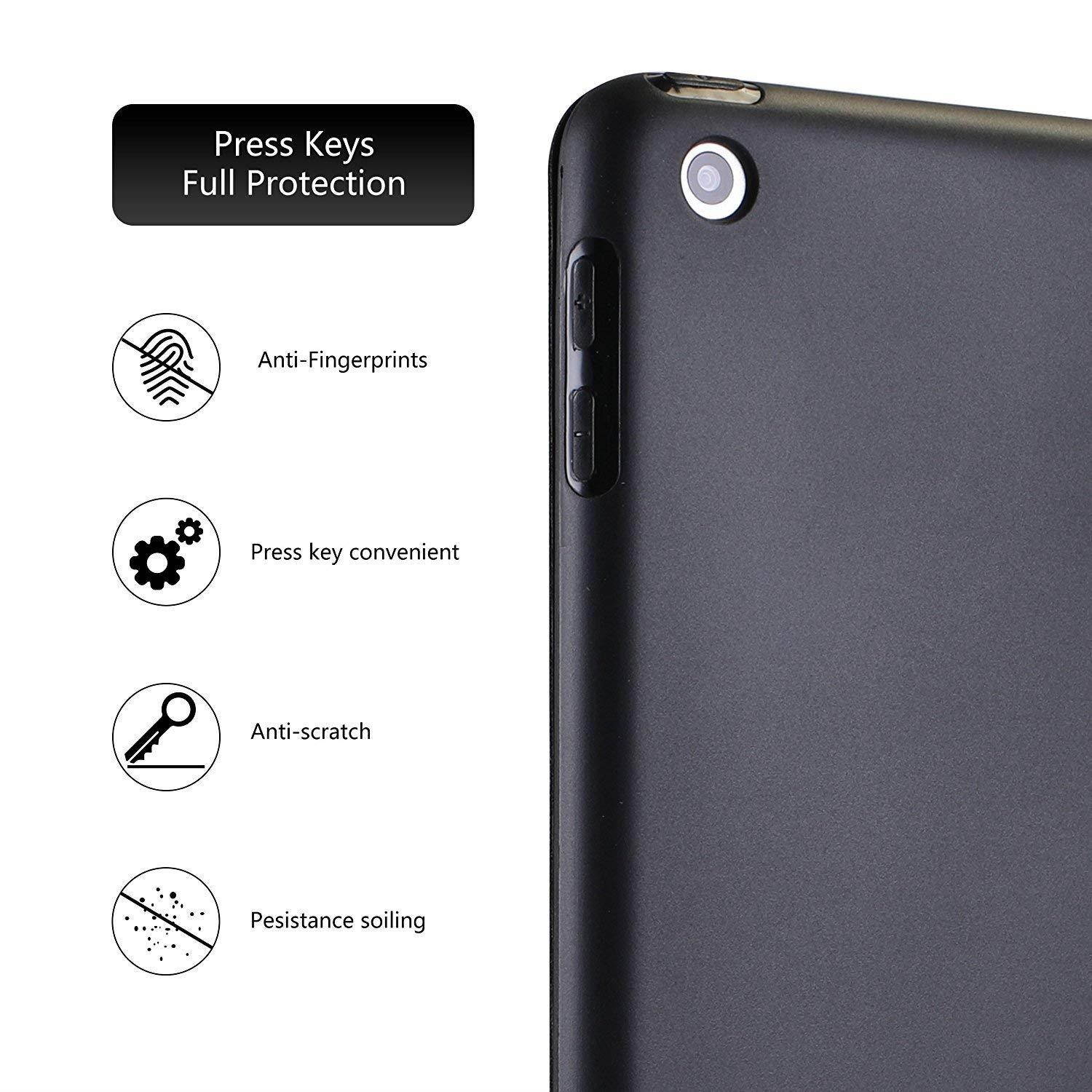 iPad Pro 10.5 Inch Case Soft Silicone Back (?For Extra Shock Protection) TriFold Ultra Slim Smart Cover Auto Sleep/Wake, Multi-Angle Stand [iPad Pro 10.5" 2017 (A1701 A1709)]?Soft Back- Black