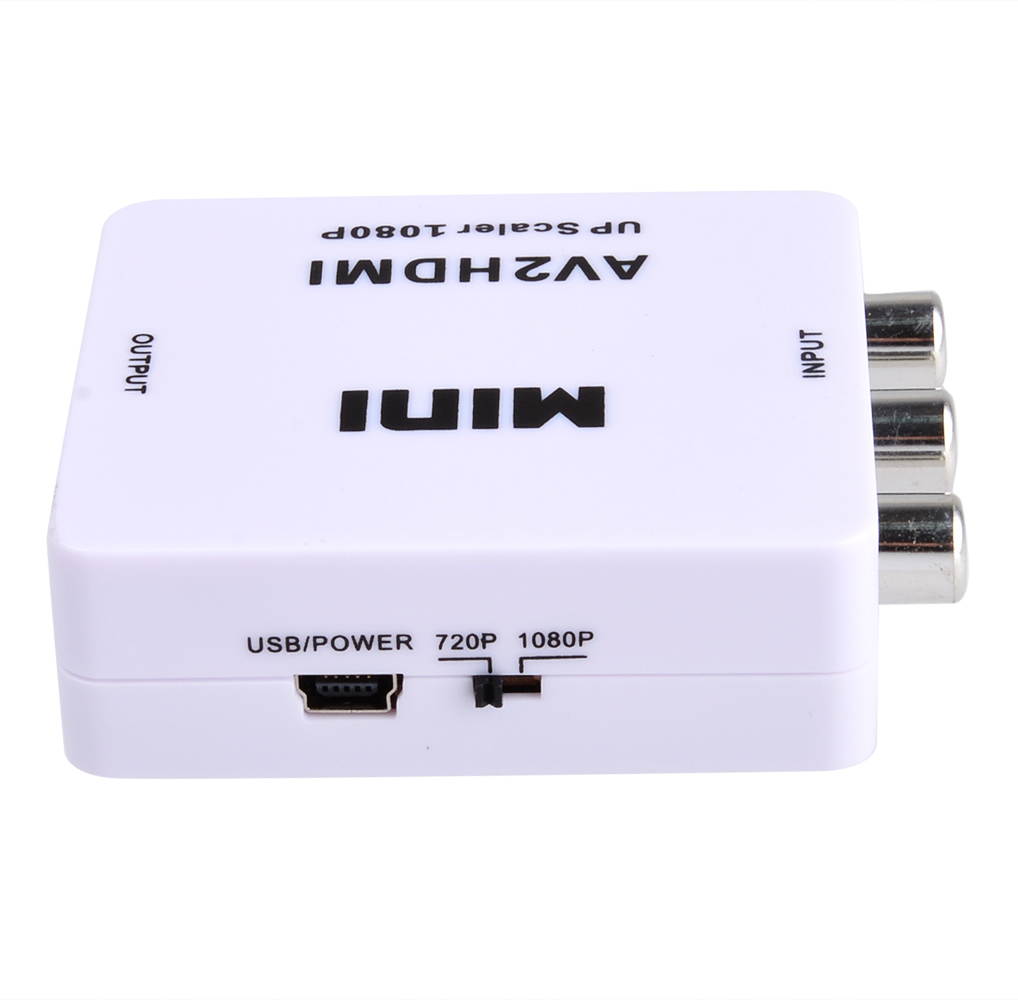 Mini Composite AV CVBS 3RCA to HDMI Video Converter Adapter 720p 1080p Upscaler