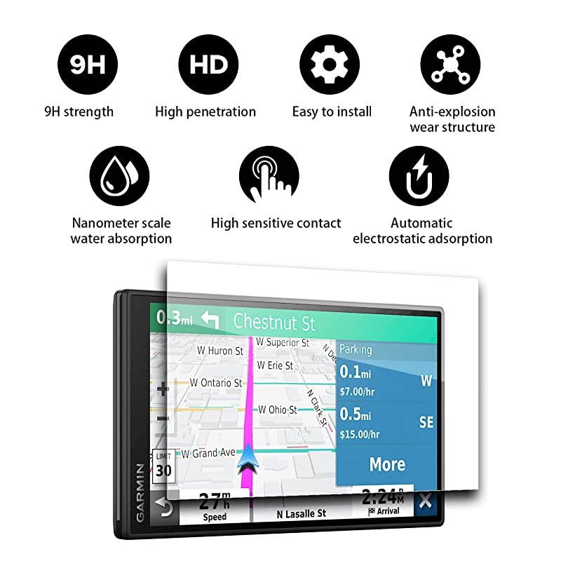 GPS System Accessories Navigation Display Tempered Glass Screen Protector for Garmin DriveSmart 55 55 Inch Touch Screen Protector AntiExplosion High Definition