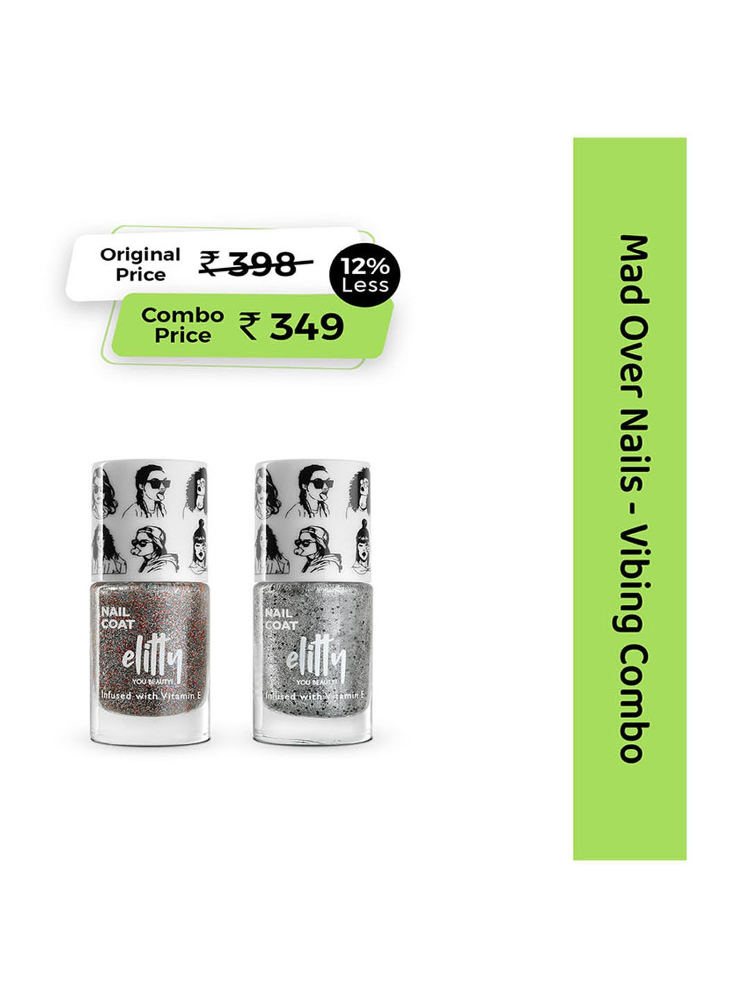 Elitty Mad Over Nails Nail Polish Vibing Combo - Pack of 2 - It s a Vibe, Ice Breaker