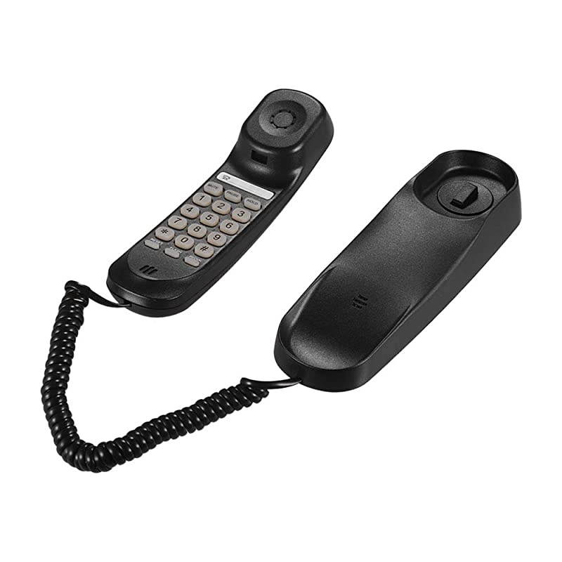 Mini Desktop Corded Landline Phone Fixed Telephone Wall Mountable Supports MutePauseHoldResetFlashRedial Functions for Home Hotel Office Bank Call Center