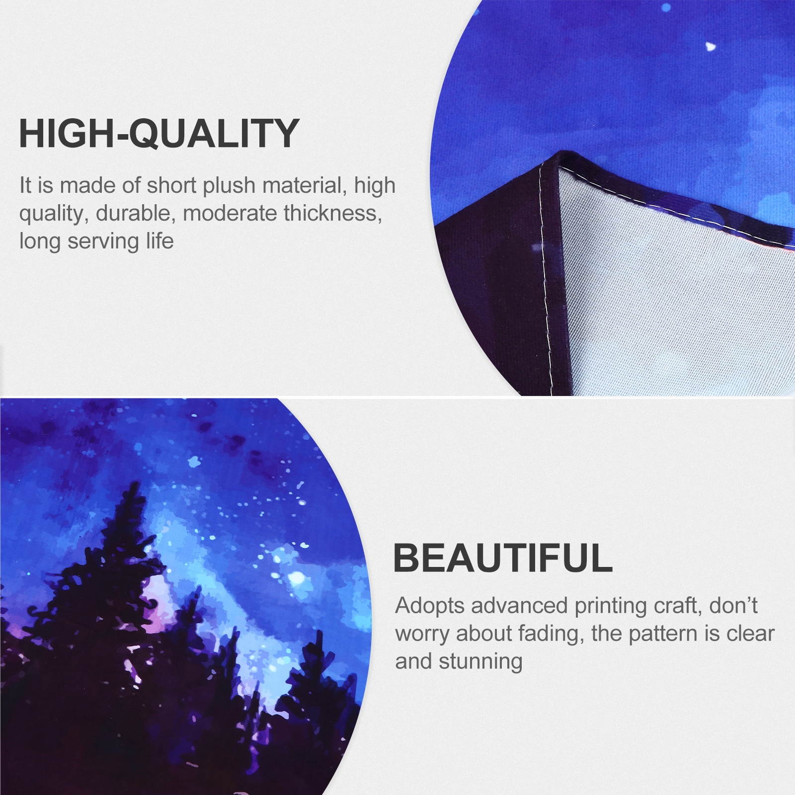 Starry Sky Flannelette Tapestry Short Plush Starry Forest Background Cloth