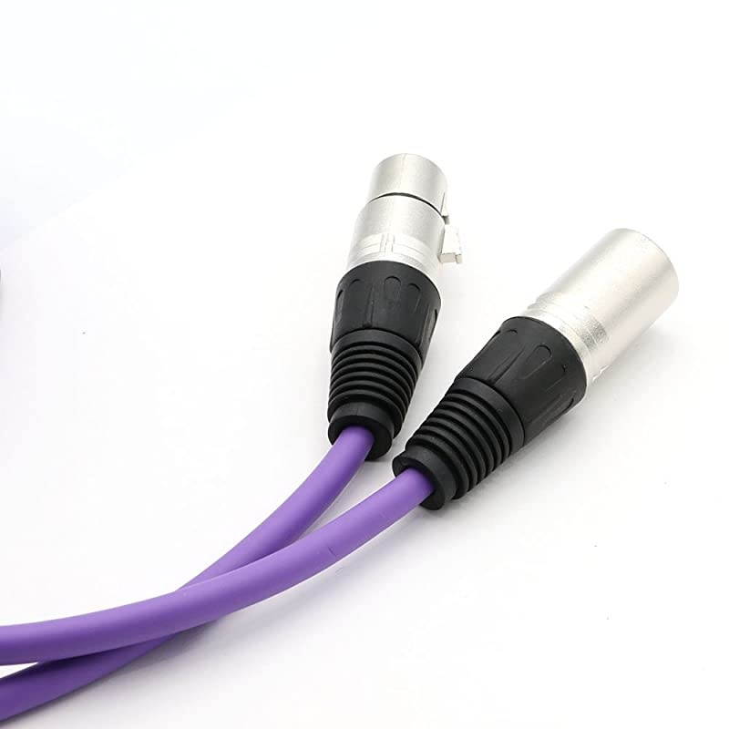 33FT XLRM to XLRF Audio Cable Mic Speaker Cable for Recording Live Sound Stage DJ Pro Studio Cable Purple