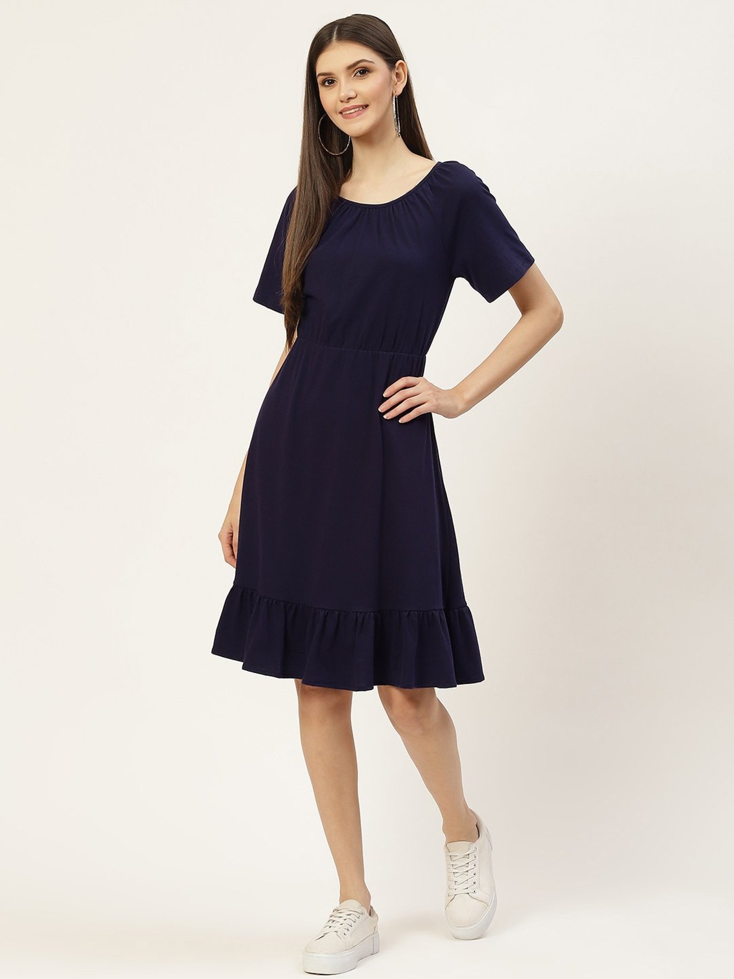 BRINNS Navy Midi A Line Dress