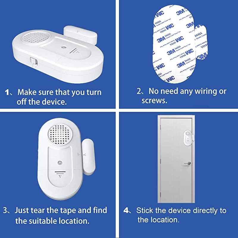 Window Alarm 120DB Pool Alarm for s Magnet Sensor Home Security Burglar Alarm for s and Windows