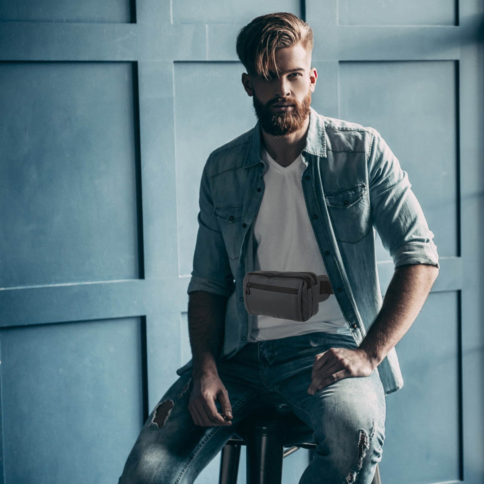 1pc Waterproof Waist Bag Portable Waist Bag Phone Storage Bag Sports Chest Bag for Men