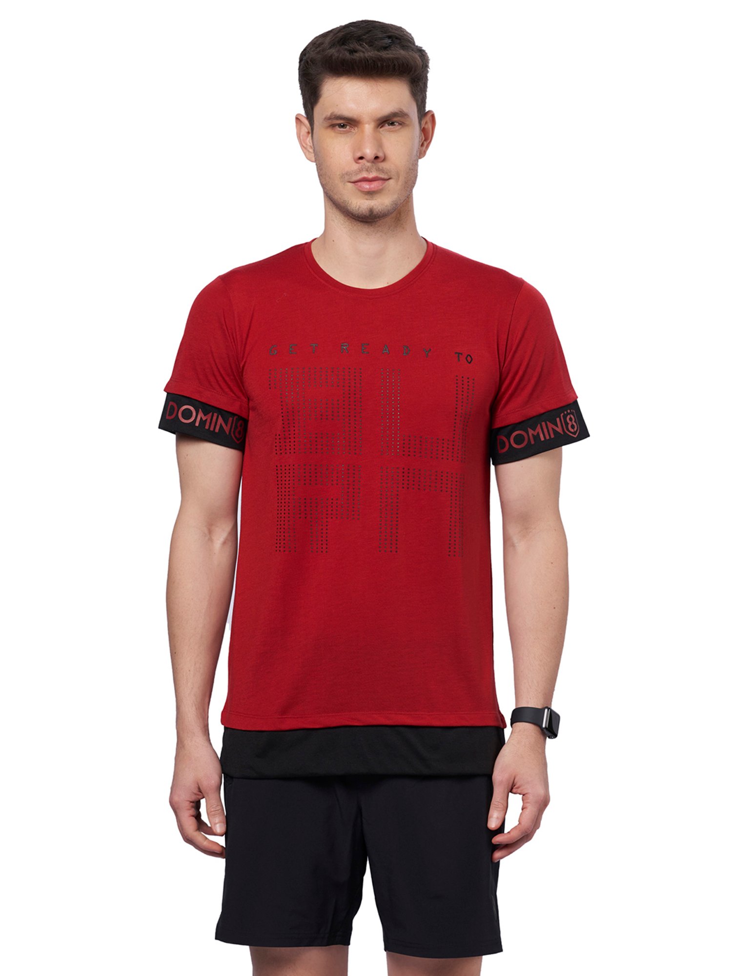 DOMIN8 Men Hd Chest Print Outdoor Oversized T-Shirt