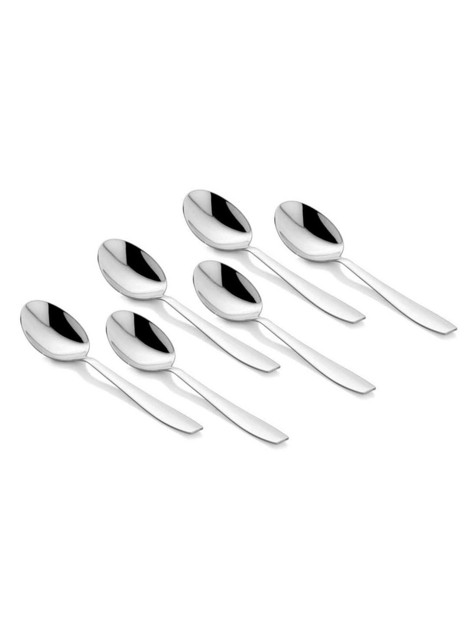FnS Rio Silver Stainless Steel Dinner Spoons - Set of 6