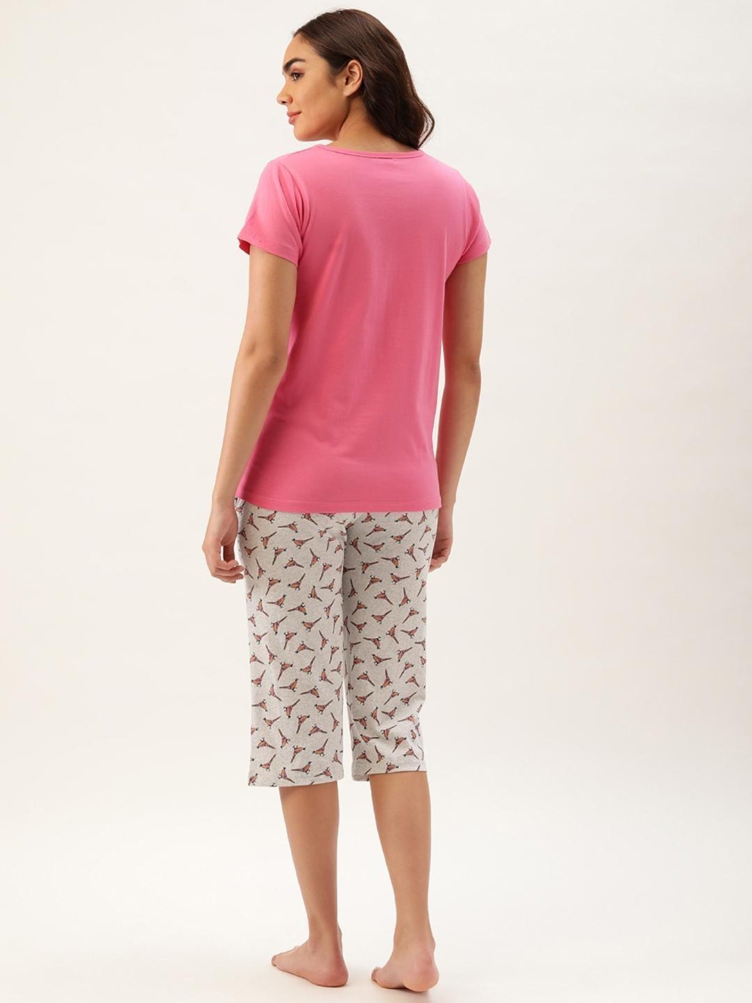 Clt.s Pink Graphic Print Capri Set