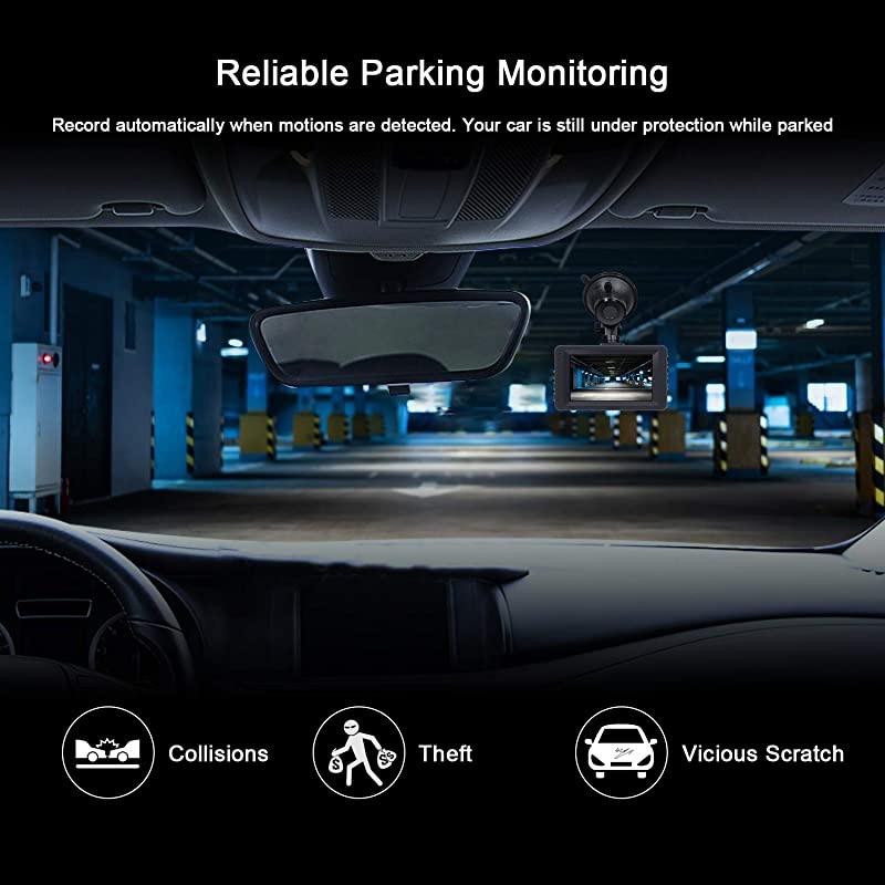 Cam 2021 New Model 1080P FHD DVR Car Driving Recorder 3 Inch LCD Screen 170&deg; Wide Angle GSensor Parking Monitor Loop Recording WDR with Night Vision Motion Detection