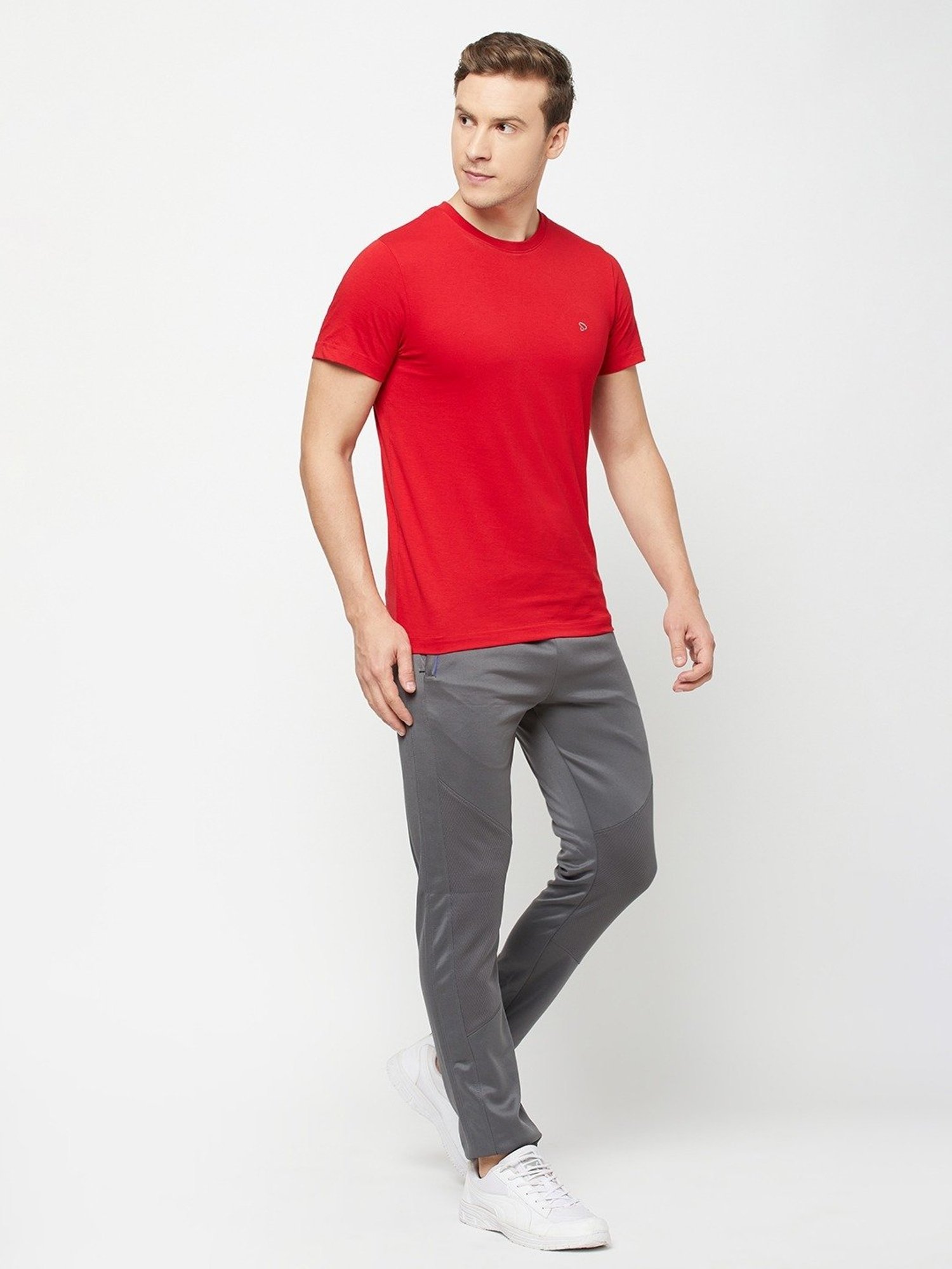 Sporto Red Regular Fit T-Shirt